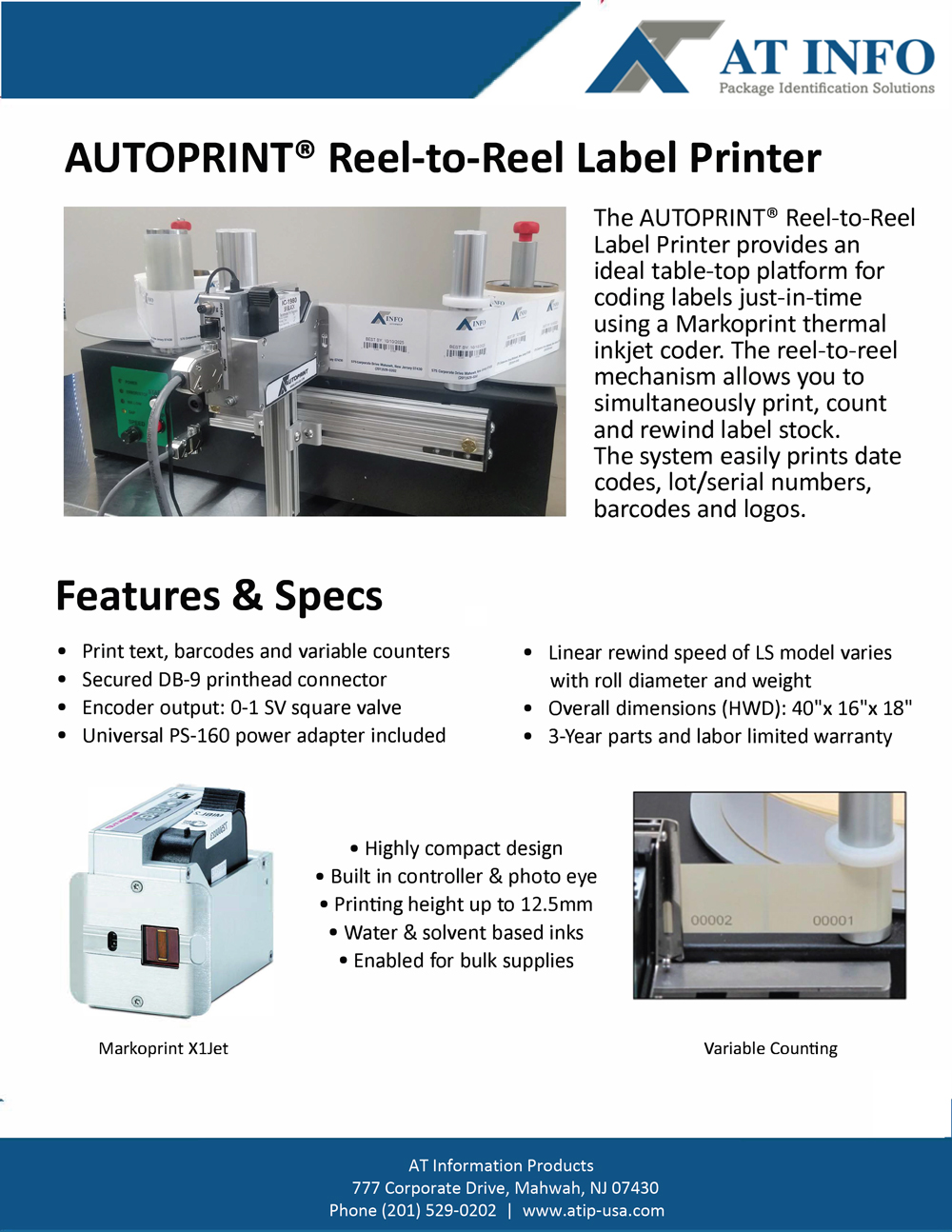 Reel-to-Reel Label Printer brochure